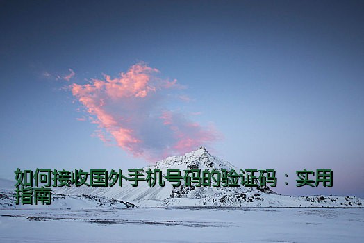 如何接收国外手机号码的验证码：实用指南