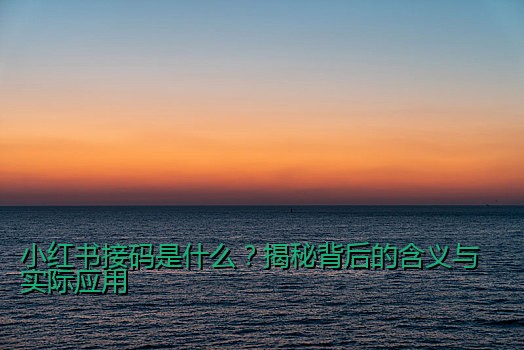 小红书接码是什么？揭秘背后的含义与实际应用