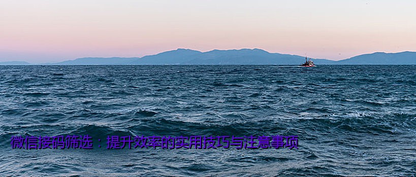 微信接码筛选：提升效率的实用技巧与注意事项