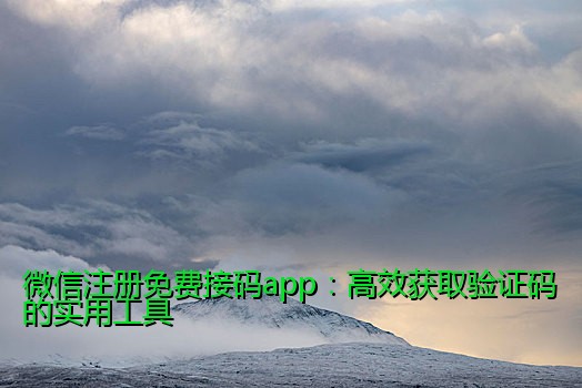 微信注册免费接码app：高效获取验证码的实用工具