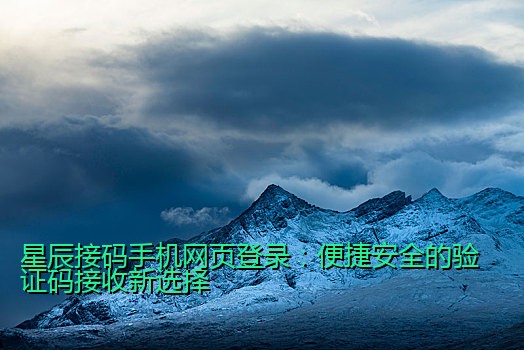 星辰接码手机网页登录：便捷安全的验证码接收新选择