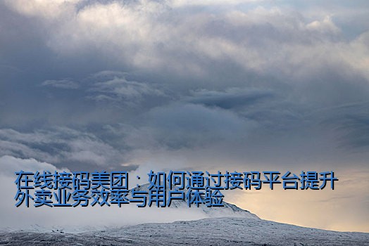 在线接码美团：如何通过接码平台提升外卖业务效率与用户体验