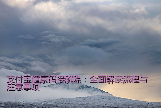 支付宝健康码接解除：全面解读流程与注意事项