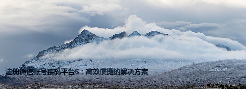 注册微信账号接码平台6：高效便捷的解决方案