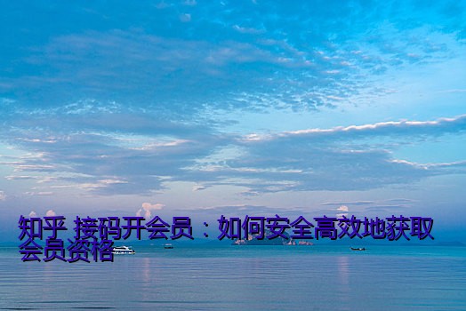 知乎 接码开会员：如何安全高效地获取会员资格